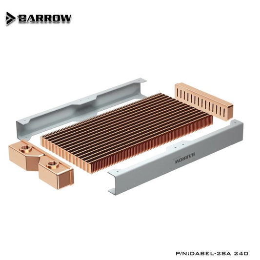 Barrow Radiator Dabel-28a 240 / 360 Copper G1/4" Thread White 240MM 360MM Computer Radiator Water | Custom Loop Radiator