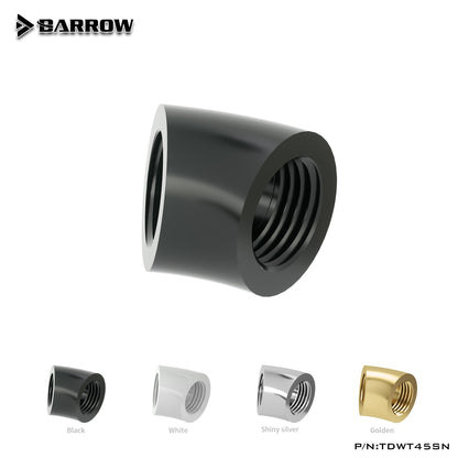 Barrow  Black / Silvery / White G1/4'' thread 45 degree Fitting Adapter water cooling Adaptors water cooling fitting TDWT45SN