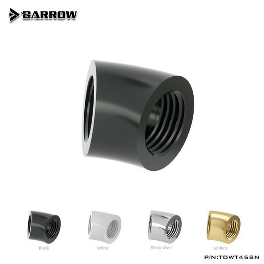 Barrow noir/argenté/blanc G1/4 ''filetage 45 degrés adaptateur de montage adaptateurs de refroidissement par eau raccord de refroidissement par eau TDWT45SN