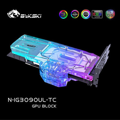 Bykski GPU Block With Active Waterway Backplane Cooler For Colorful iGame RTX 3090 3080 Advanced / Ultra N-IG3090UL-TC