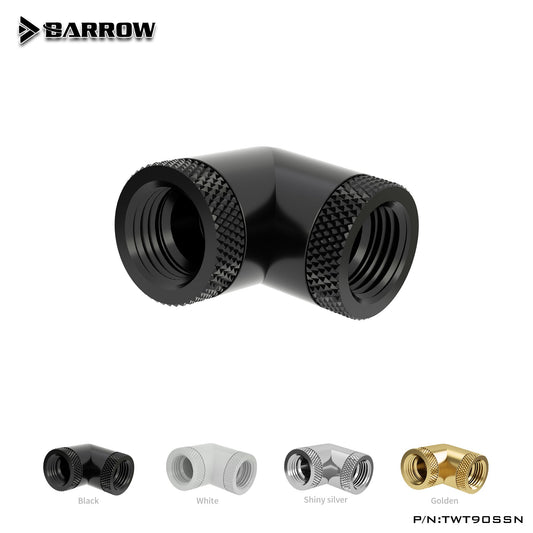 Barrow G1/4'' Thread 90 Degree Two Rotary Fitting, Adapter Rotating 90 Degrees Water Cooling Adaptors, TWT90SSN