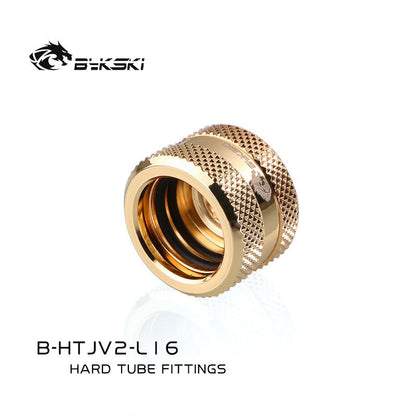 Bykski B-HTJV2-L16, OD16mm Extended Type Hard Tube Fittings, G1/4 Adapters For OD16mm Hard Tubes