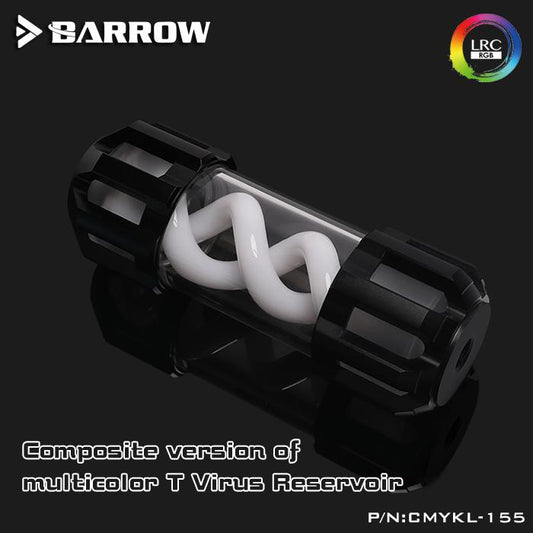 Barrow CMYKL-155, Composite Type Virus-T Reservoirs, Aluminum Alloy Cover + Acrylic Body, | PC Water Cooling Accessory