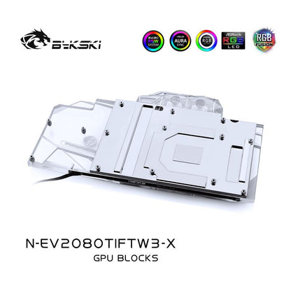 FormulaMod Bykski RTX 2080Ti full-cover GPU waterblock — silent local AI workload cooling (view 4)
