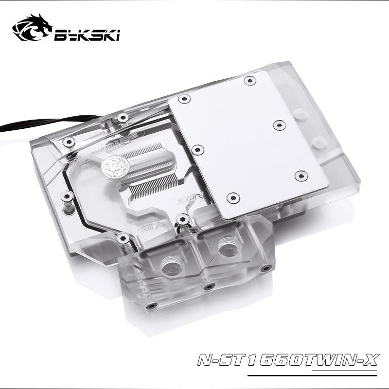 Bykski N-ST1660TWIN-X, Full Cover Graphics Card Water Cooling Block,For Zotac Gaming GTX1660 Twin Fan