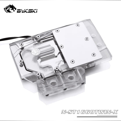 Bykski N-ST1660TWIN-X, Full Cover Graphics Card Water Cooling Block,For Zotac Gaming GTX1660 Twin Fan