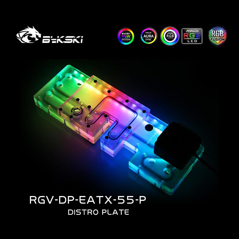 Bykski RGV-DP-EATX-55-P Distro Plate Water Cooling Kit For Deepcool Eatx 55 Case, CPU GPU BLock Radiator Waterway Board
