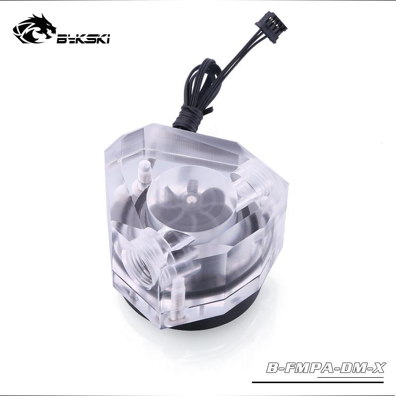 Bykski Acrylic Diamond Shape Water Flow Meters, G1/4 5v 3pin RGB Lighting Polygon Water Cooling Flow Meters, | RGB Lighting