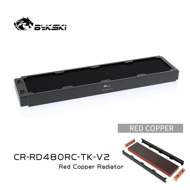 Bykski 480mm Copper Radiator RC Series High-performance Heat Dissipation 40mm Thickness for 12cm Fan Cooler, CR-RD480RC-TK-V2