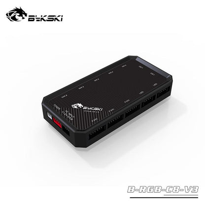 Bykski B-RGB-C8-V3 RGB(12v 4pin) System Lighting Controller 8+4 Interfaces For Bykski's All RGB System Lighting