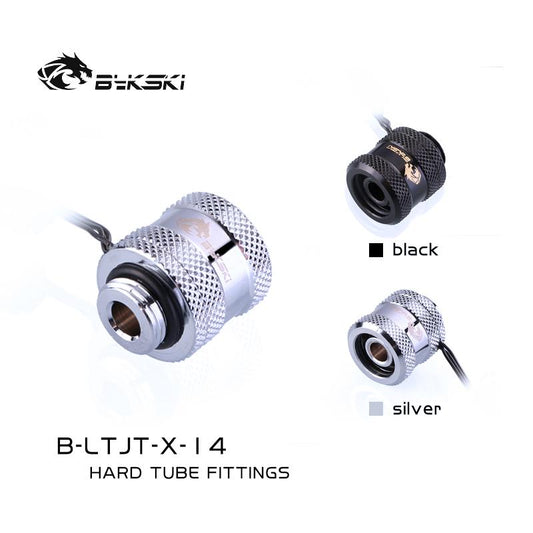 Bykski B-LTJT-X, 14mm Lighting Hard Tube Fittings, G1/4 Diamond Pattern In-built Light, For OD14mm | Water Cooling Fitting