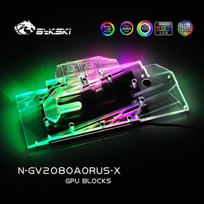Bykski N-GV2080AORUS-X, Full Cover Graphics Card Water Cooling Block For Gigabyte AORUS RTX2080 Xtreme 8G/ RTX2070 Xtreme