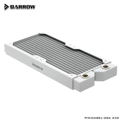 Barrow Radiator Dabel-28a 240 / 360 Copper G1/4" Thread White 240MM 360MM Computer Radiator Water | Custom Loop Radiator