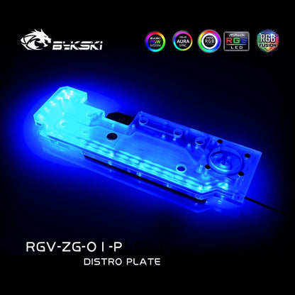 BYKSKI RGV-ZG-01-P Distro Plate Water Tank For ZEAGINAL 01 Computer Case Acrylic Waterway Board Reservoir Water Cooling System