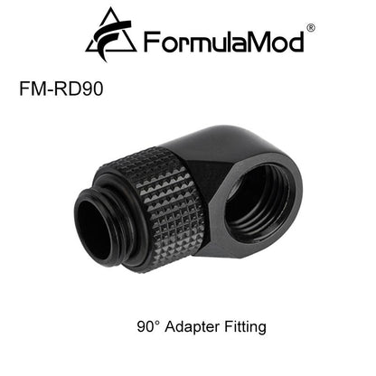 FormulaMod  G1/4" thread 45 degree & 90 degree Rotary Fitting, Adapter for PC water cooling system, Silver Black