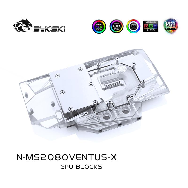 Bykski Full Cover Graphics Card Water Cooling Block, For MSI RTX2080/2080Super/2070 Ventus, N-MS2080VENTUS-X
