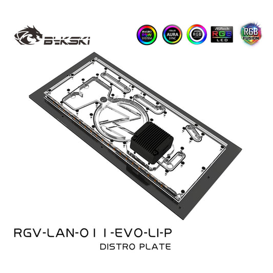 Plaque de distribution Bykski pour boîtier Lian Li O11 EVO, pompe DDC combinée de carte de voie navigable acrylique, 5 V A-RGB, RGV-LAN-O11-EVO-LI-P 