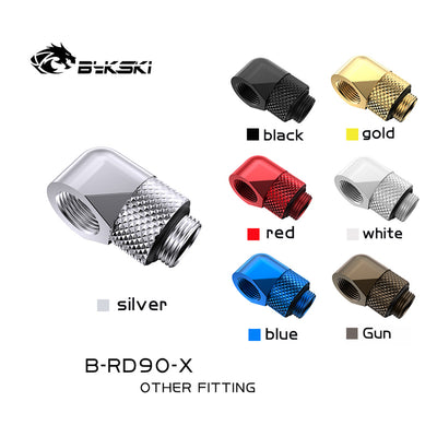 Bykski 90° Rotary Fitting, 90 Degree Adapter With One-side Rotatable Connector, G1/4" Elbow Water | Water Cooling Fitting