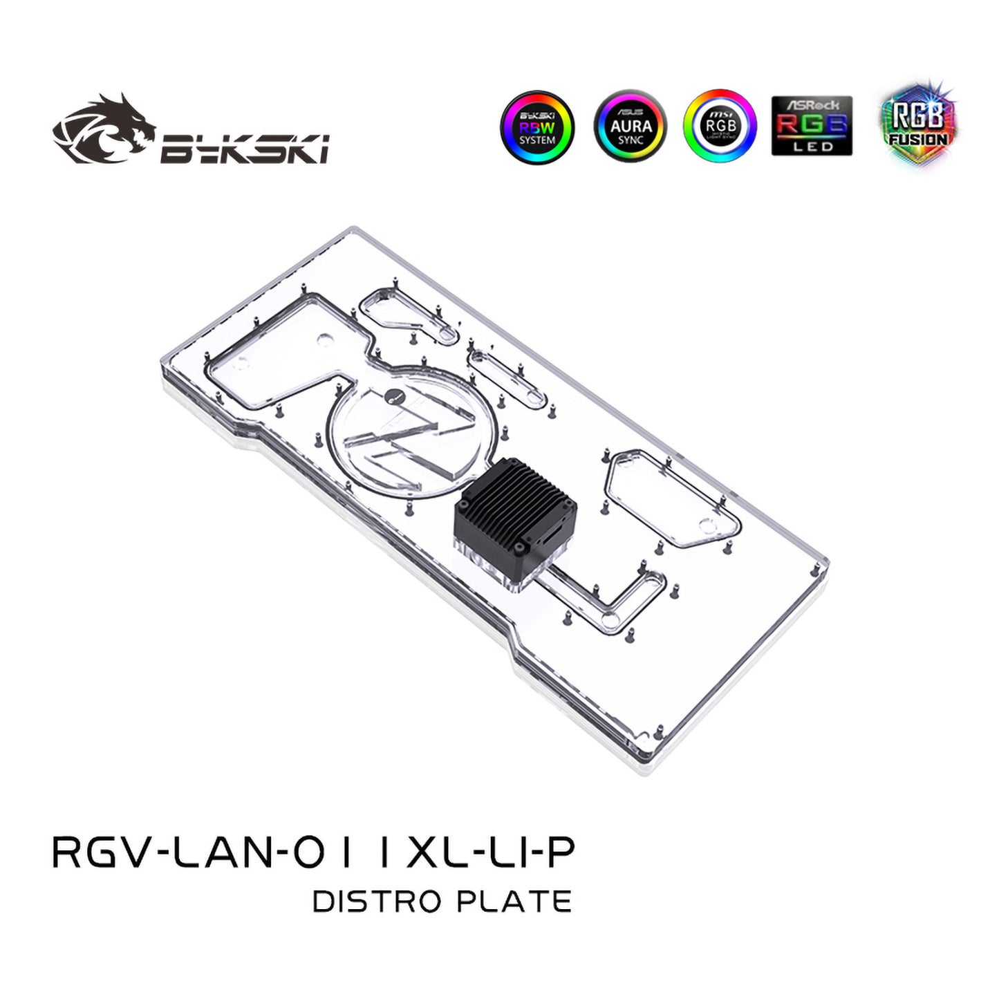 Plaque de distribution avant Bykski pour boîtier Lianli O11 Dynamic XL, pompe DDC combinée pour plaque avant en acrylique, 5 V A-RGB, RGV-LAN-O11XL-LI-P