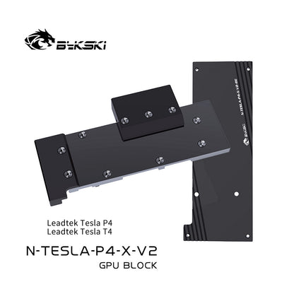Bykski GPU Block For For Leadtek Tesla P4 / T4, High Heat Resistance Material POM + Full Metal Construction, Full Cover GPU Water Cooling Cooler Radiator Block, N-TESLA-P4-X-V2