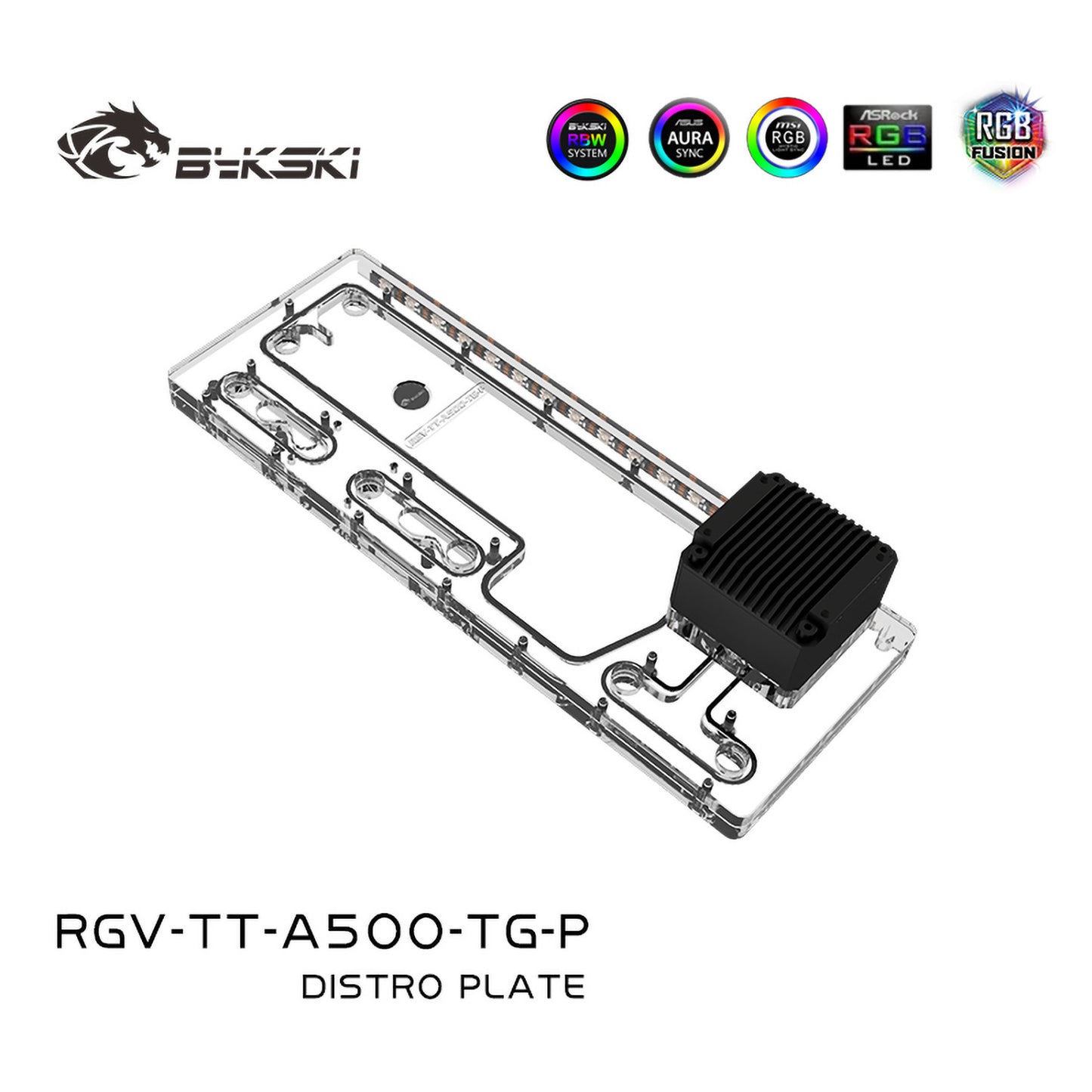 Bykski Distro Plate Kit For Thermaltake A500 TG Case, 5V A-RGB Complete Loop For Single GPU PC Building, Water Cooling Waterway Board, RGV-TT-A500-TG-P