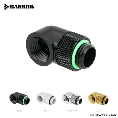 Barrow 90 Degree Rotary Fitting, G1/4'' Thread Adapter, 180° Rotatable Convenient For Tubeway | Water Cooling Fitting