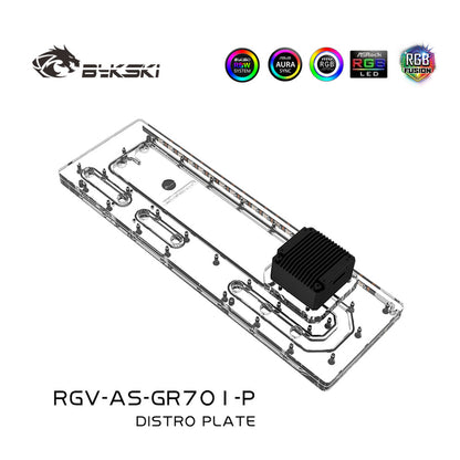 Plaque de distribution Bykski pour boîtier Asus GR701, pompe DDC combinée de carte de voie navigable acrylique, 5V A-RGB, RGV-AS-GR701-P