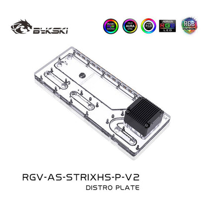 Bykski Distro Plate Kit For ASUS ROG Strix Helios Case, 5V A-RGB Complete Loop For Single GPU PC Building, Water Cooling Waterway Board, RGV-AS-STRIXHS-P-V2
