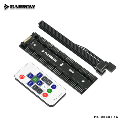 Barrow 16-Ways Full Function A-RGB And Fan Integrated Controller,  Support To Remote Control And Sync To Motherboard 5v A-RGB, DK301-16