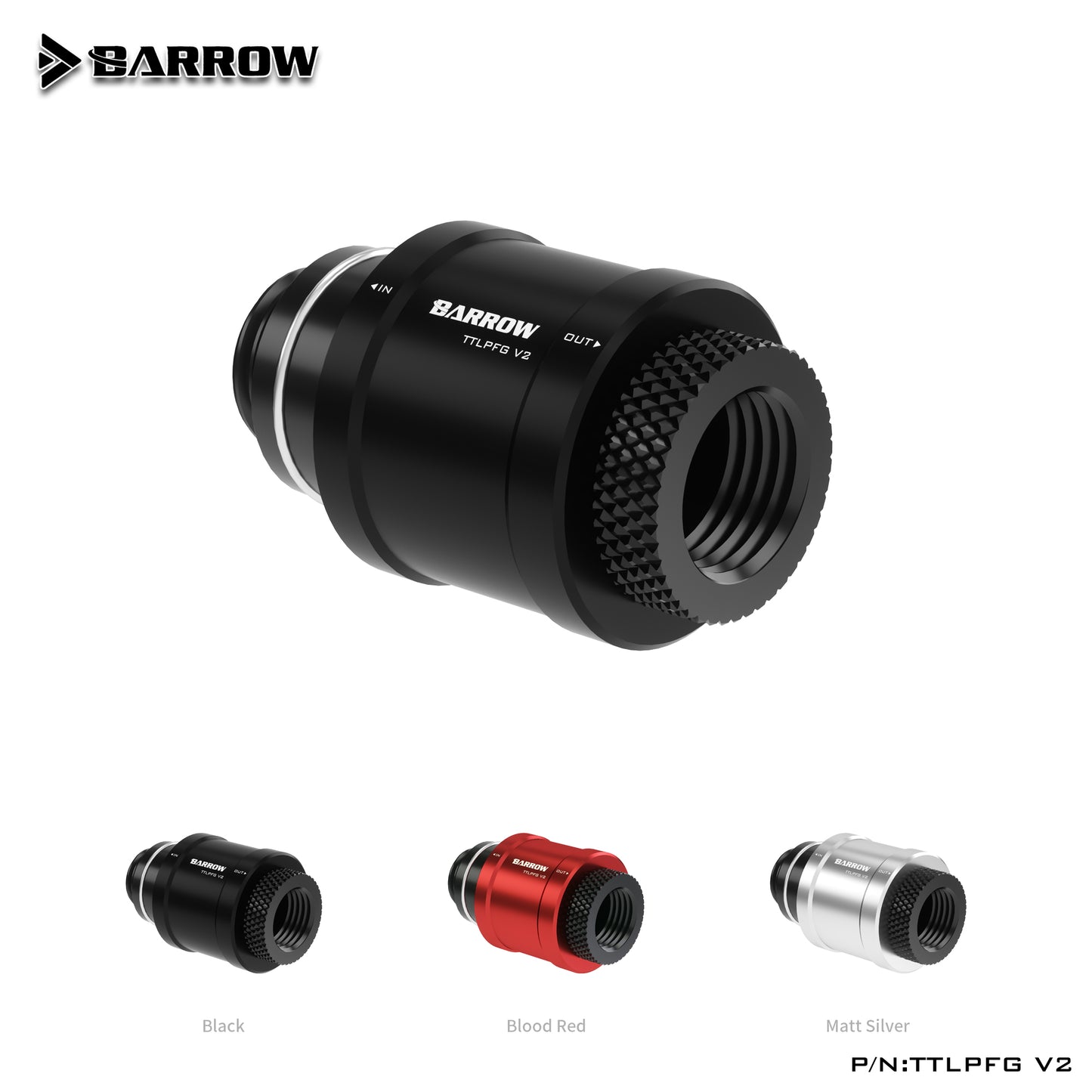 Barrow Male To Female Push Valve, V2 Version G1/4" Valve, Push Handle Fast Switch, Water Cooling Drain Quick Valve, TTLPFG V2