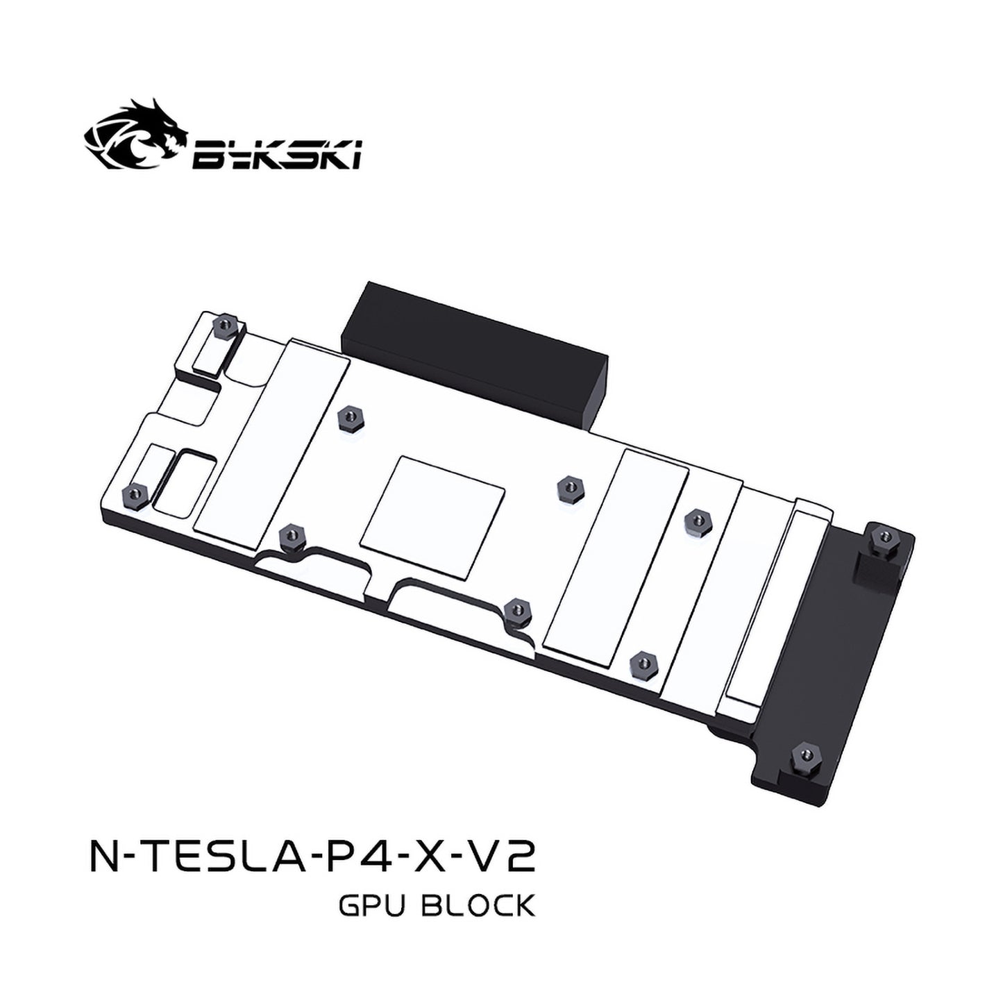 Bloc GPU Bykski pour Leadtek Tesla P4/T4, matériau POM à haute résistance à la chaleur, bloc de radiateur de refroidissement par eau GPU à couverture complète, N-TESLA-P4-X-V2