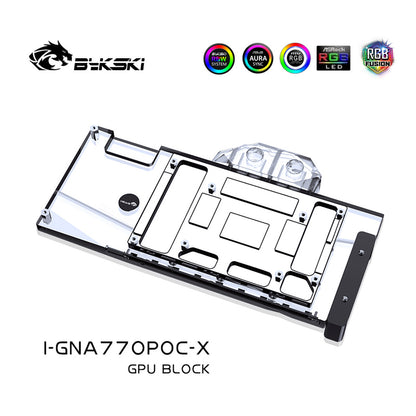 Bykski GPU Water Block For Gunnir Inter Arc A770 Photon 16G OC, Full Cover With Backplate PC Water Cooling Cooler, I-GNA770POC-X