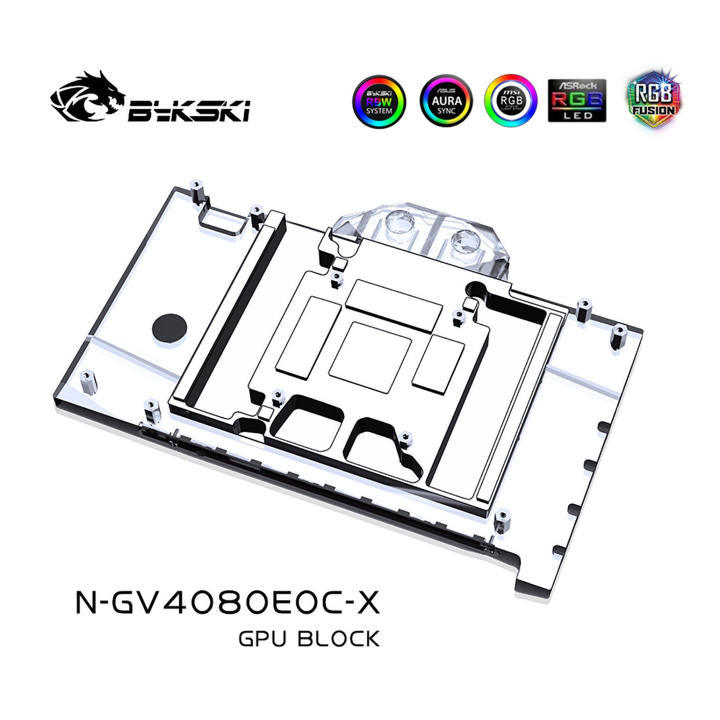 Bykski GPU Water Block For Gigabyte RTX 4080 16G Eagle / AERO / Master / Gaming, Full Cover With Backplate PC Water Cooling Cooler, N-GV4080EOC-X