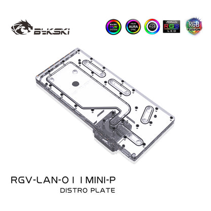 Bykski Distro Plate For Lian Li O11D Mini (O11 Mini) Case, Acrylic Waterway Board Combo DDC Pump, 5V A-RGB , RGV-LAN-O11MINI-P