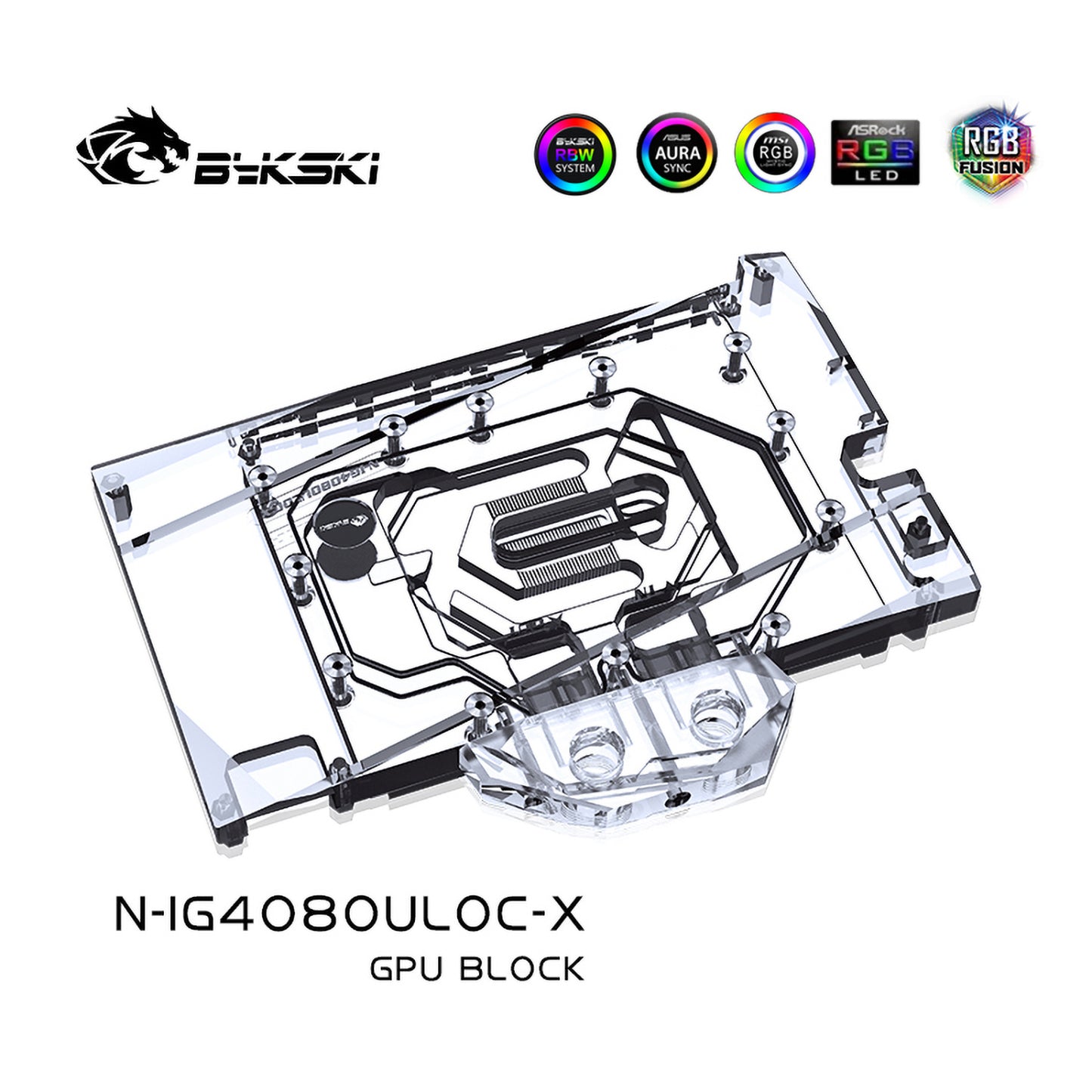 Bykski GPU Water Block For Colorful iGame RTX 4080 Ultra / Battle-ax / Onda RTX 4080, Full Cover With Backplate PC Water Cooling Cooler, N-IG4080ULOC-X