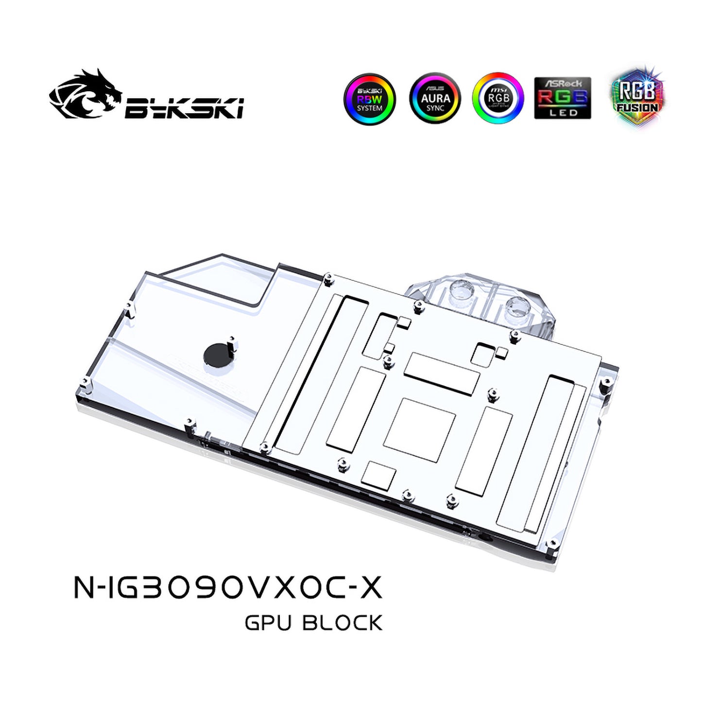 Bykski GPU Water Block For Colorful iGame RTX 3090 3080Ti 3080 Vulcan / Neptune, Full Cover With Backplate PC Water Cooling Cooler, N-IG3090VXOC-X