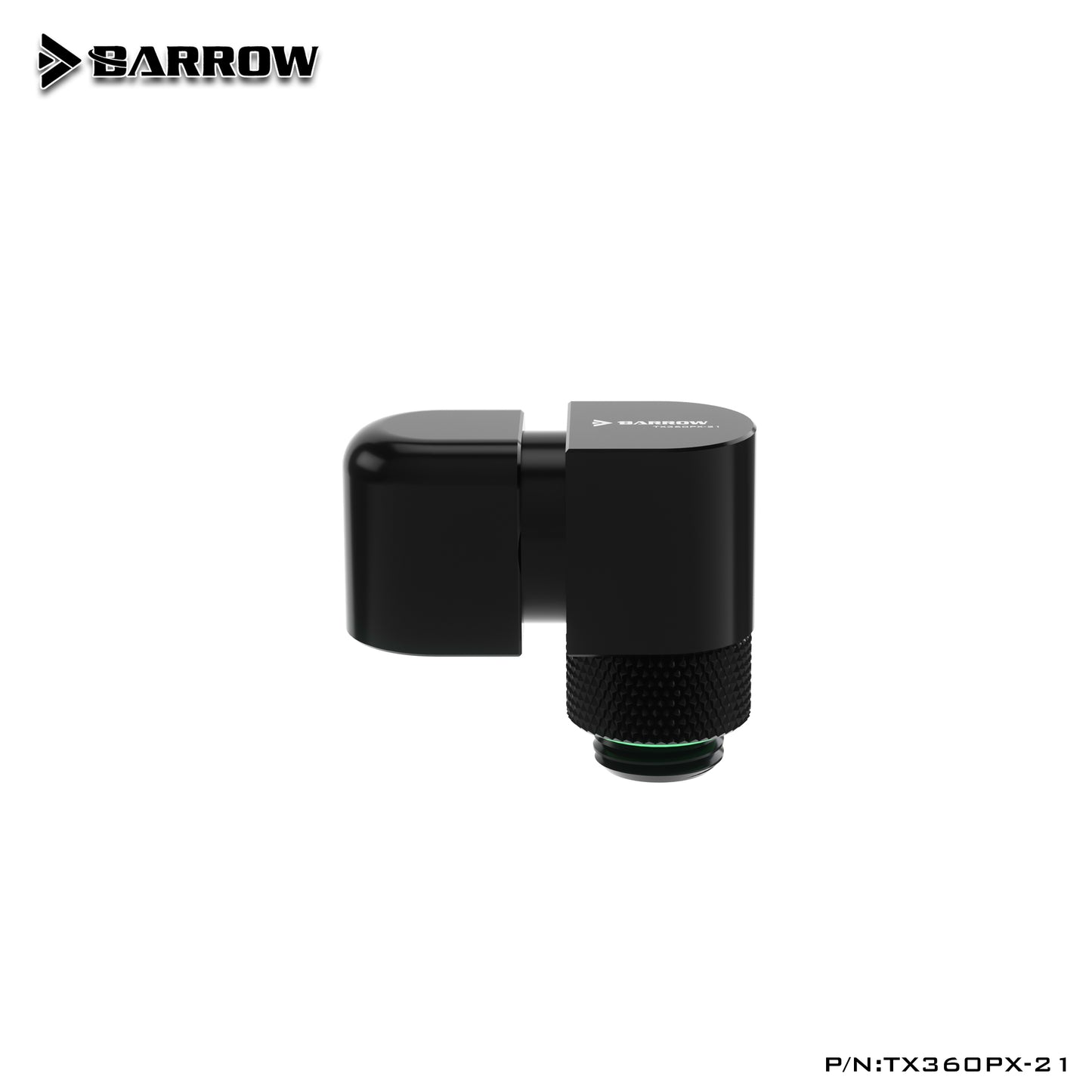 Barrow 360 Rotation Offset Fitting With 21mm, G1/4" Rotary 21mm Offset Adapter, For Water Cooling Port/Tube Fine-tuning Offset, TX360PX-21