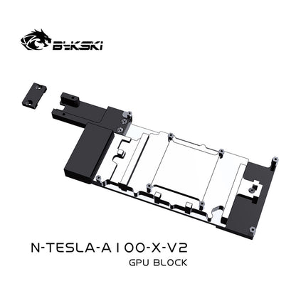 Bykski GPU Block For Nvidia Tesla A100 40GB / Nvidia CMP 170HX / Nvidia Tesla A30 24G, High Heat Resistance Material POM + Full Metal Construction, With Backplate Full Cover GPU Water Cooling Cooler Radiator Block N-TESLA-A100-X-V2