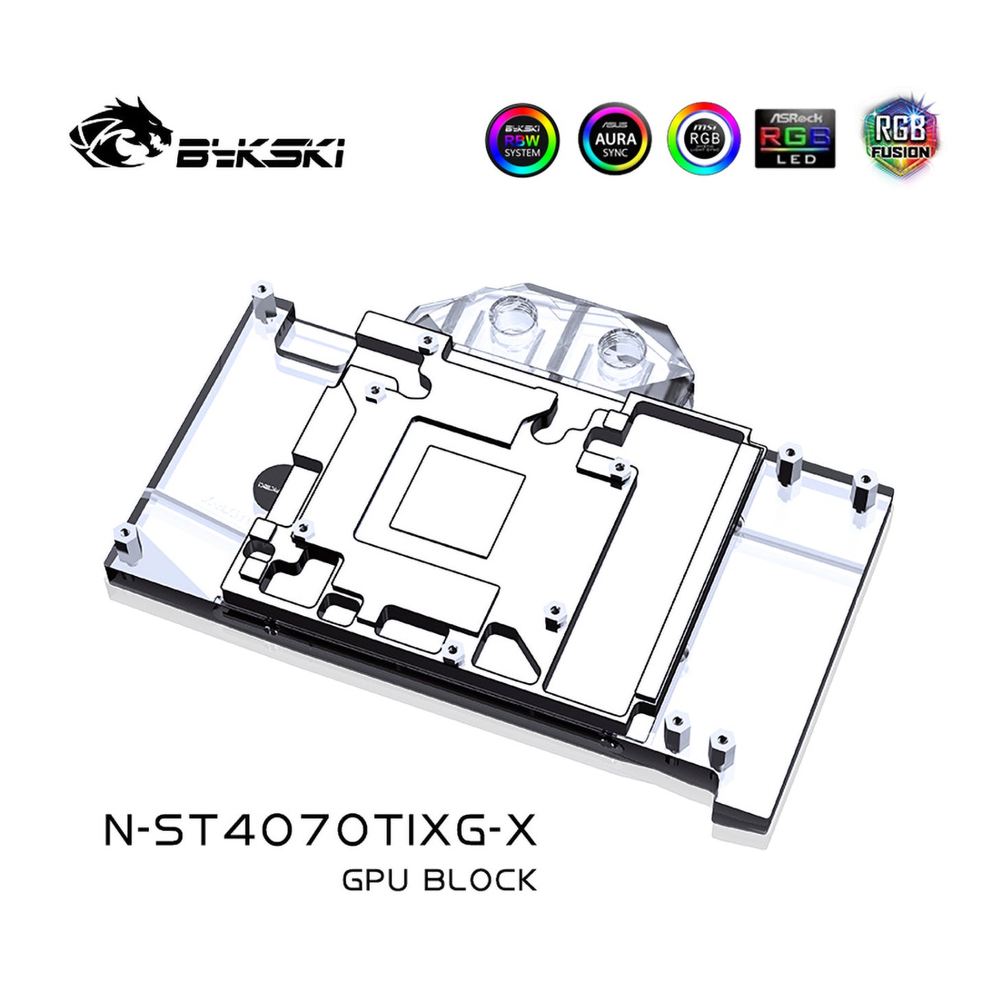 Bykski GPU Water Block For Zotac RTX 4070 Ti X Gaming OC 12GB, Full Cover With Backplate PC Water Cooling Cooler, N-ST4070TIXG-X