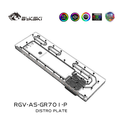 Bykski Distro Plate Kit For Asus GR701 Case, 5V A-RGB Complete Loop For Single GPU PC Building, Water Cooling Waterway Board, RGV-AS-GR701-P