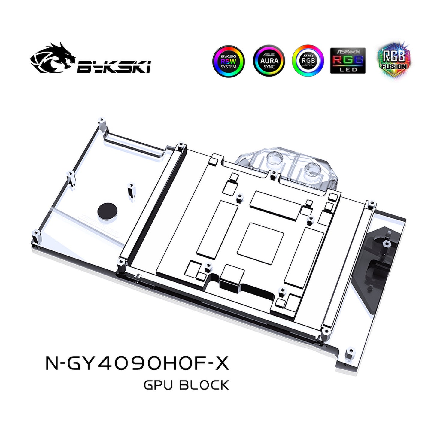 Bykski GPU Water Block For Galax RTX 4090 HOF OC Lab Plus, Full Cover With Backplate PC Water Cooling Cooler, N-GY4090HOF-X