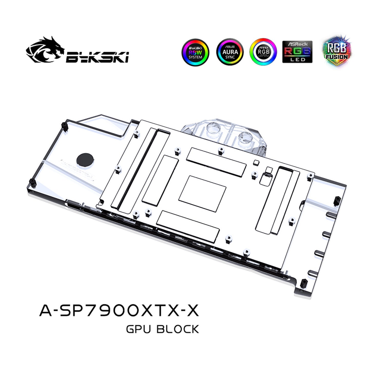 Bloc d'eau GPU Bykski pour Sapphire RX 7900 XTX Nitro +, couverture complète avec refroidisseur de refroidissement par eau PC de plaque arrière, A-SP7900XTX-X 