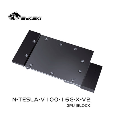 Bykski GPU Block For Nvidia Tesla V100 16GB FHHL, High Heat Resistance Material POM + Full Metal Construction, With Backplate Full Cover GPU Water Cooling Cooler Radiator Block N-TESLA-V100-16G-X-V2