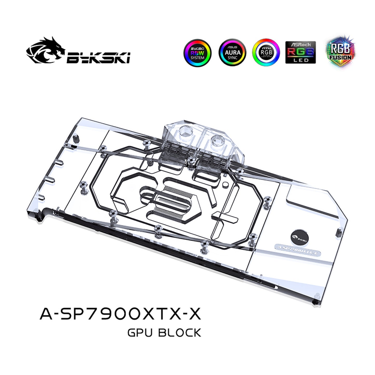 Bykski GPU Water Block For Sapphire RX 7900XTX/7900XT Nitro+ / Pulse, Full Cover With Backplate PC Water Cooling Cooler, A-SP7900XTX-X