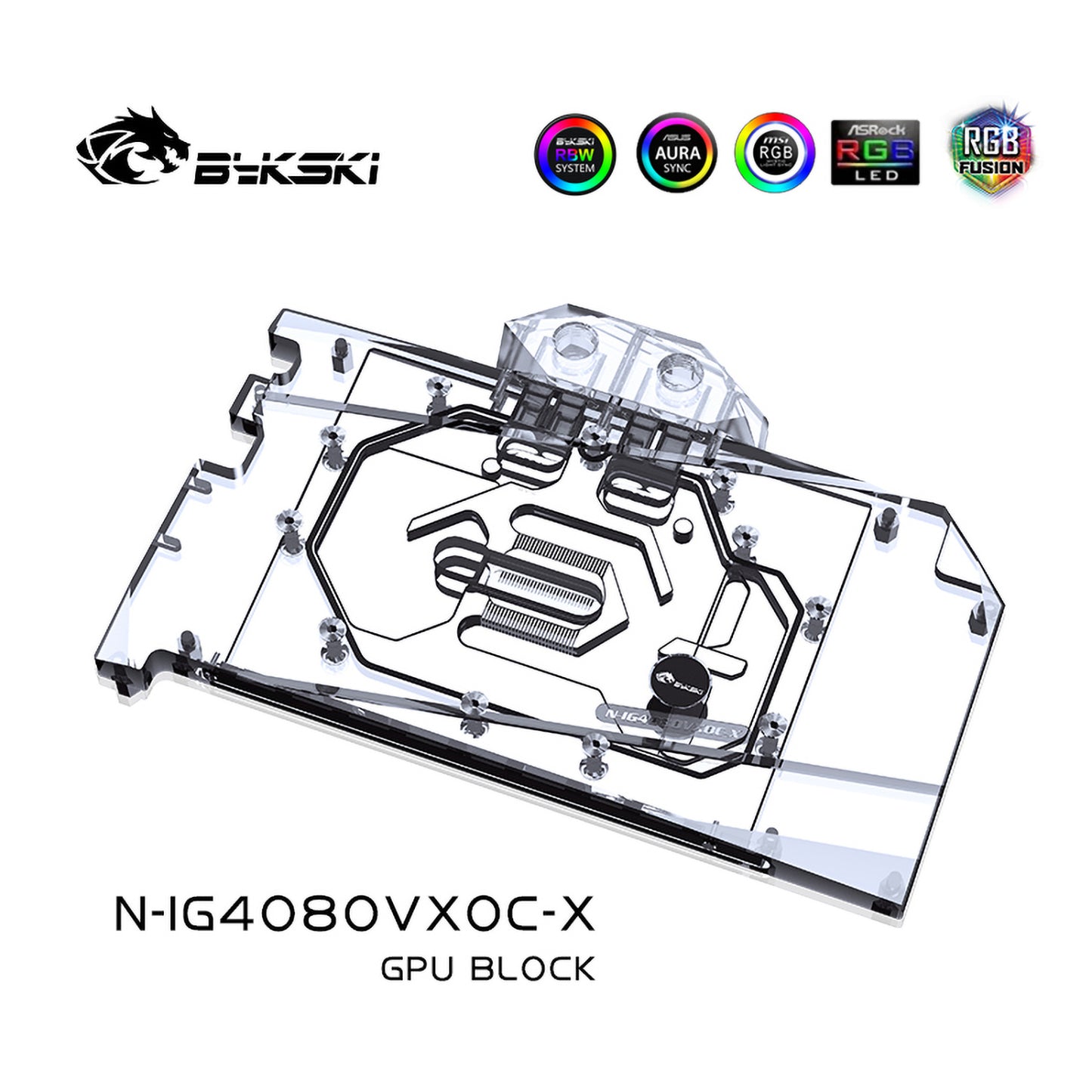 Bykski GPU Water Block For Colorful iGame RTX 4080/4080 Super/4070Ti/4070 Super Vulcan / Neptune / Advanced / 4070 Ti Vulcan / Advanced, Full Cover With Backplate PC Water Cooling Cooler, N-IG4080VXOC-X