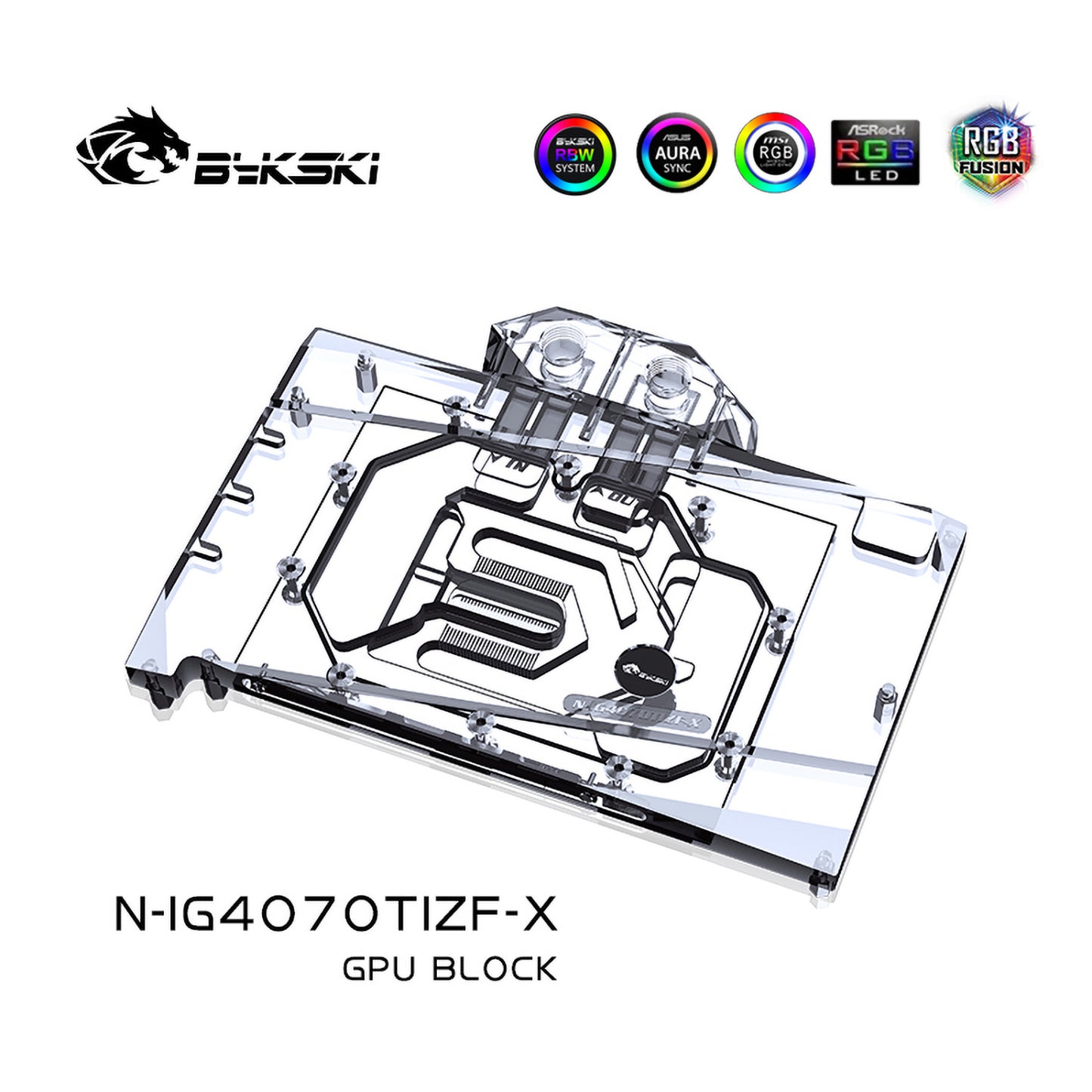 Bykski GPU Water Block For Colorful RTX 4070 Ti Battle-AX / Ulrta W OC, Full Cover With Backplate PC Water Cooling Cooler, N-IG4070TIZF-X