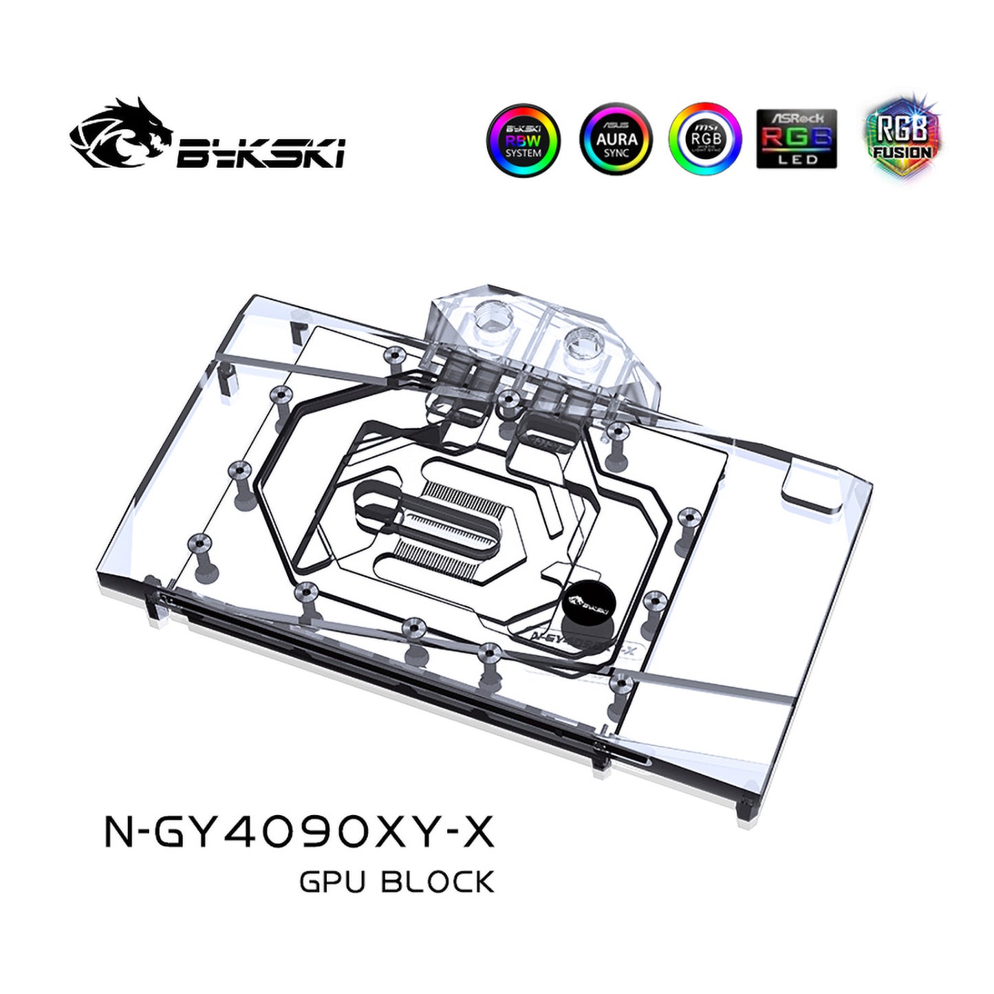 Bykski GPU Water Block For Galax RTX 4090 Boomstar, Full Cover With Backplate PC Water Cooling Cooler, N-GY4090XY-X
