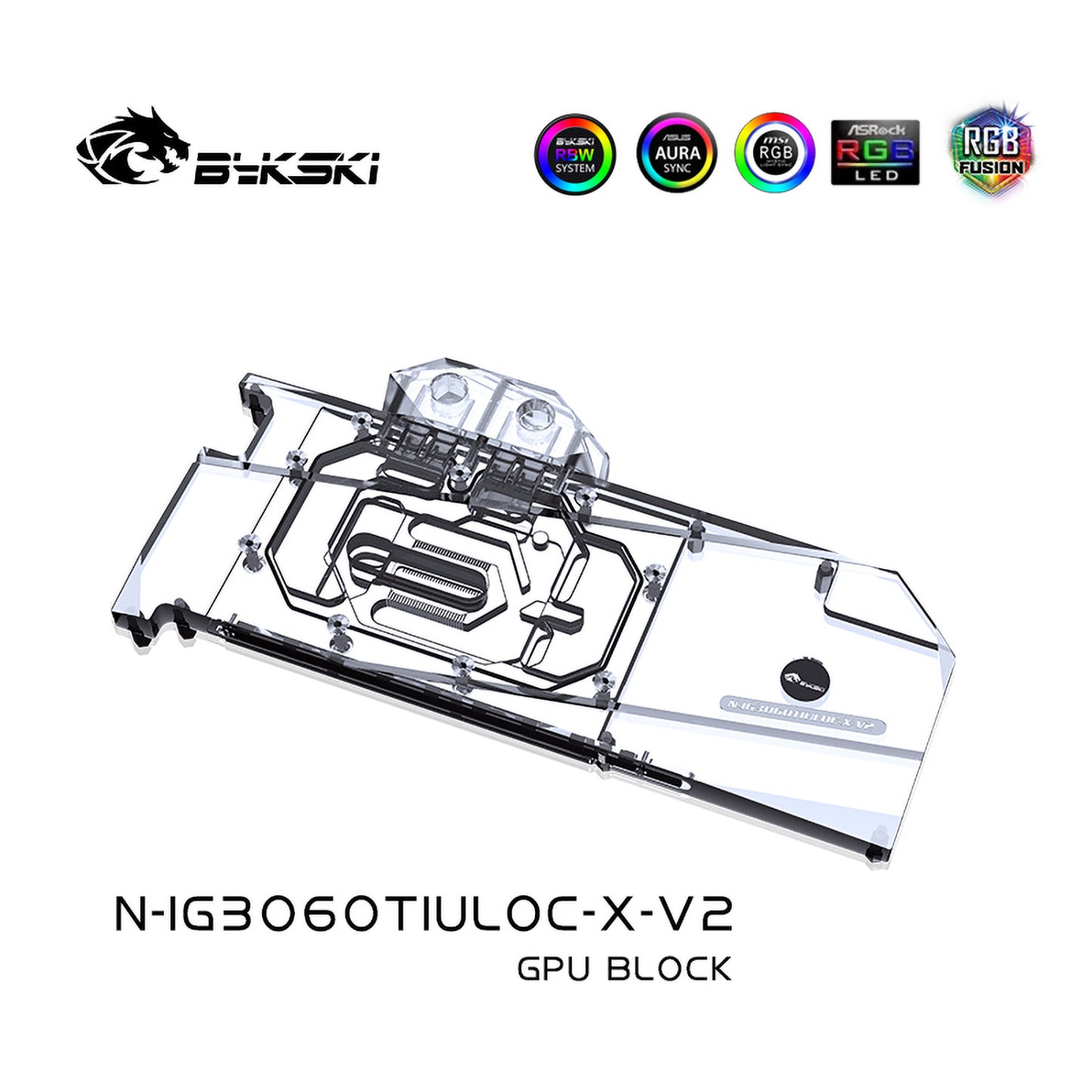 Bykski GPU Water Block For Colorful iGame RTX 3060 / 3060Ti Advanced / Ultra OC , Full Cover With Backplate PC Water Cooling Cooler, N-IG3060TIULOC-X-V2