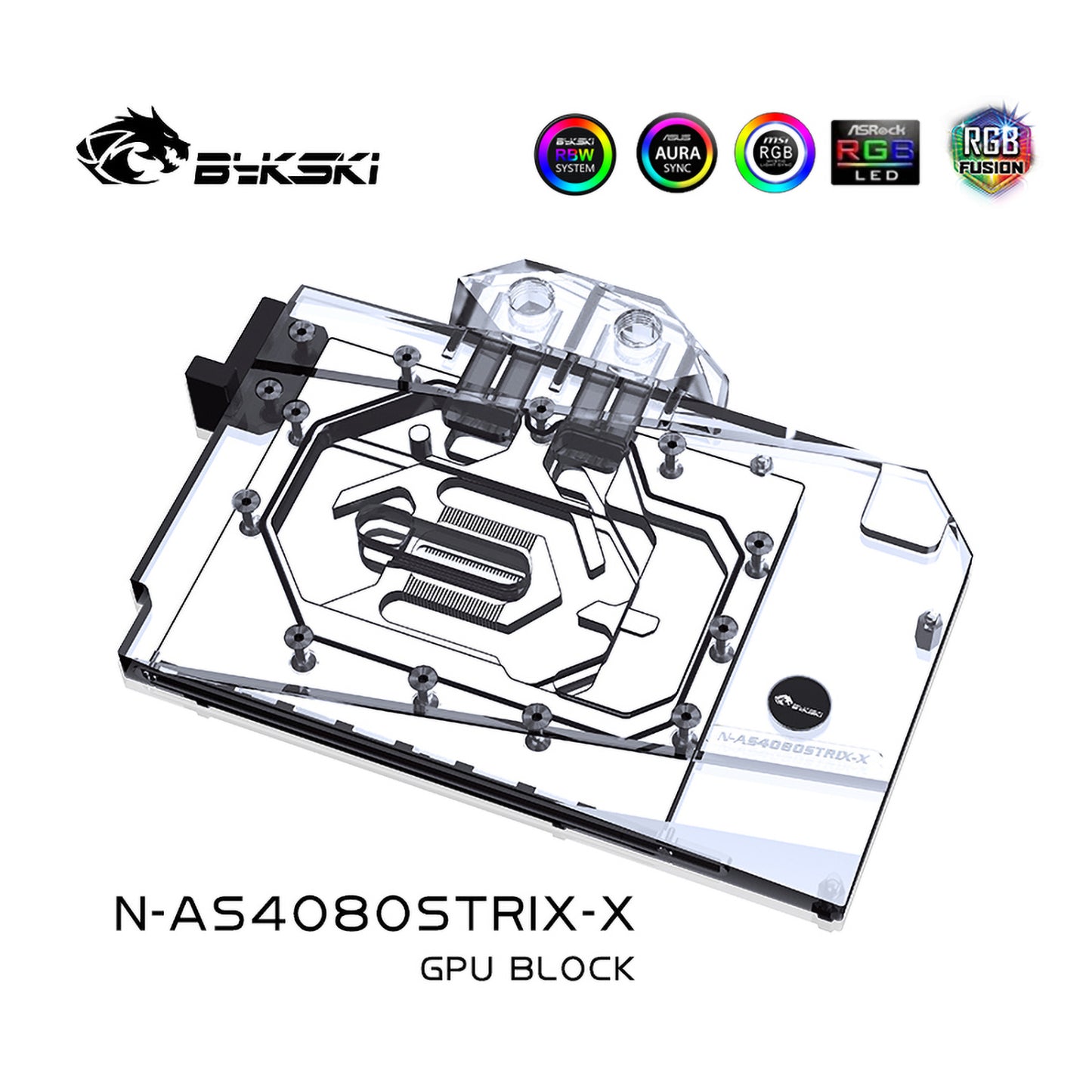 Bloc d'eau GPU Bykski pour Asus RTX 4080 Tuf Gaming / ROG Strix, couverture complète avec refroidisseur de refroidissement par eau pour PC, N-AS4080STRIX-X