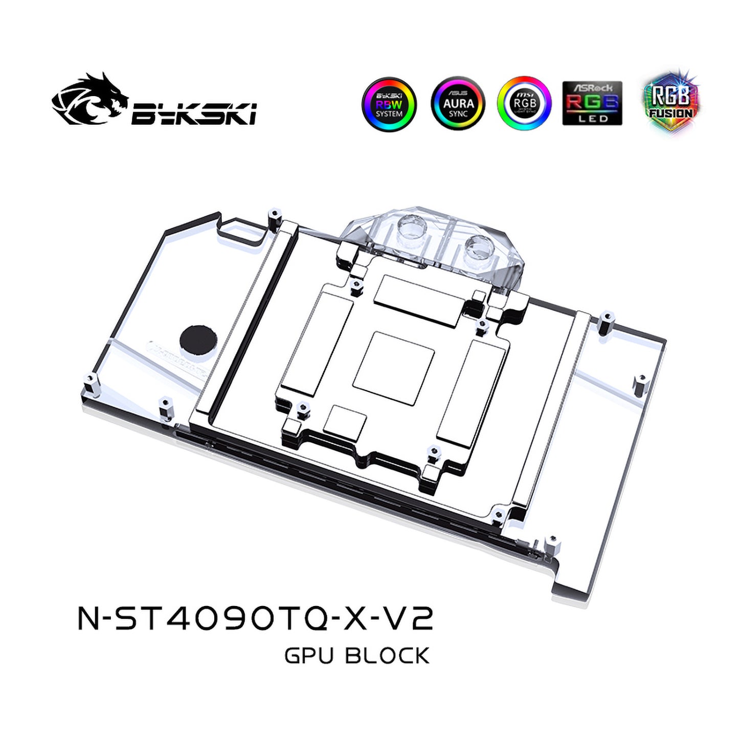 Bykski GPU Water Block For Zotac RTX 4090 Apocalypse / AMP Extreme AIRO / Trinity , Full Cover With Backplate PC Water Cooling Cooler, N-ST4090TQ-X-V2